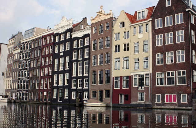 Medieval Architecture Line Amsterdam's Canals