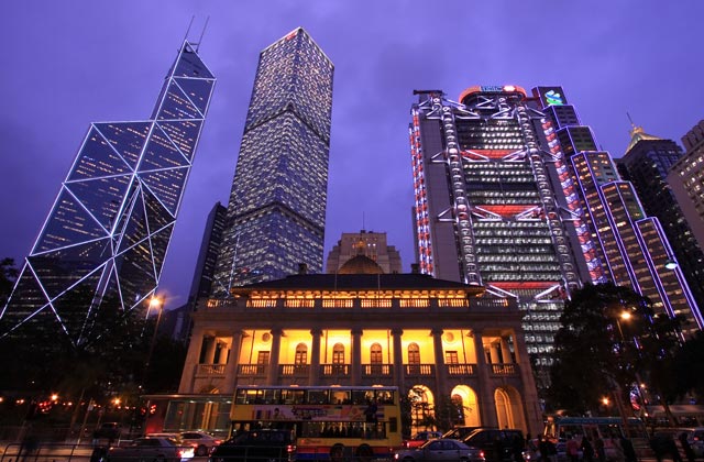 Futuristic and Colonial Architecture, Hong Kong