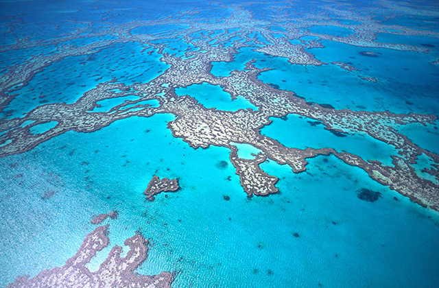 Aerial view of the Great Barrier Reef