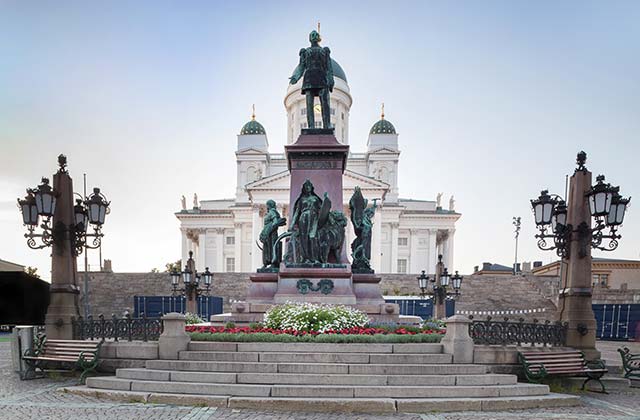 A statue of Emperor Alexander II, Helsinki Senate Square