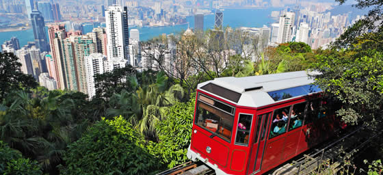 Hong Kong: City View from Peak Tram