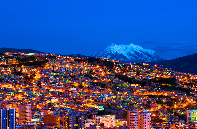 La Paz at night
