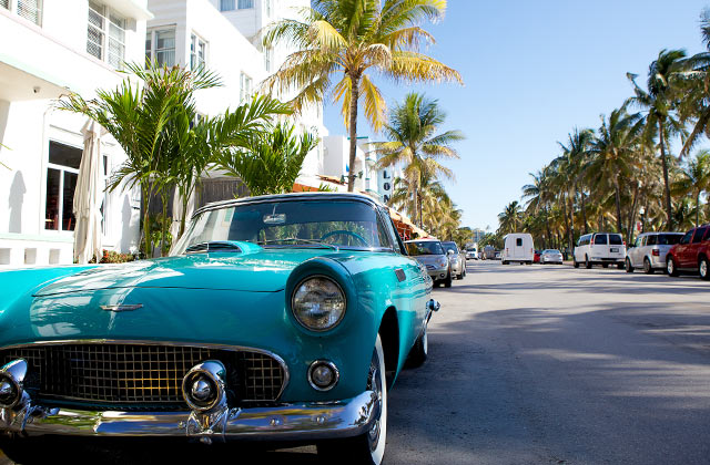 Vintage Car, Ocean Drive
