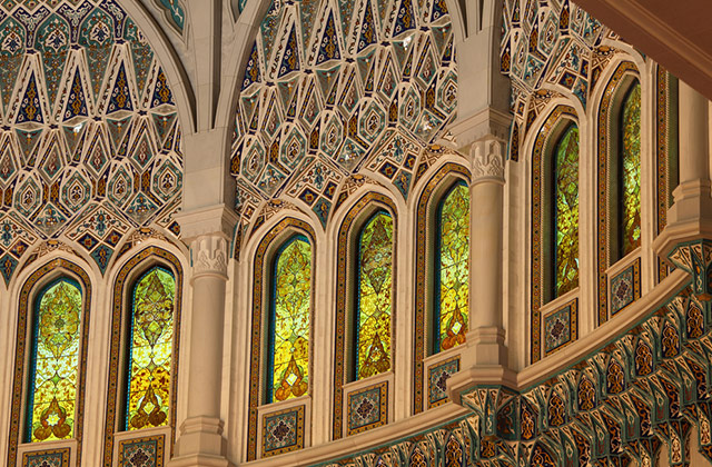 Interior, Sultan Qaboos Grand Mosque, Muscat