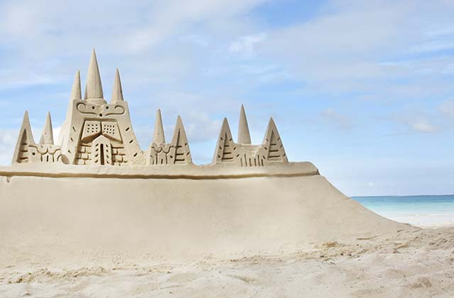 Sandcastles on the beach