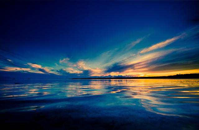 Sunset over Aitutaki